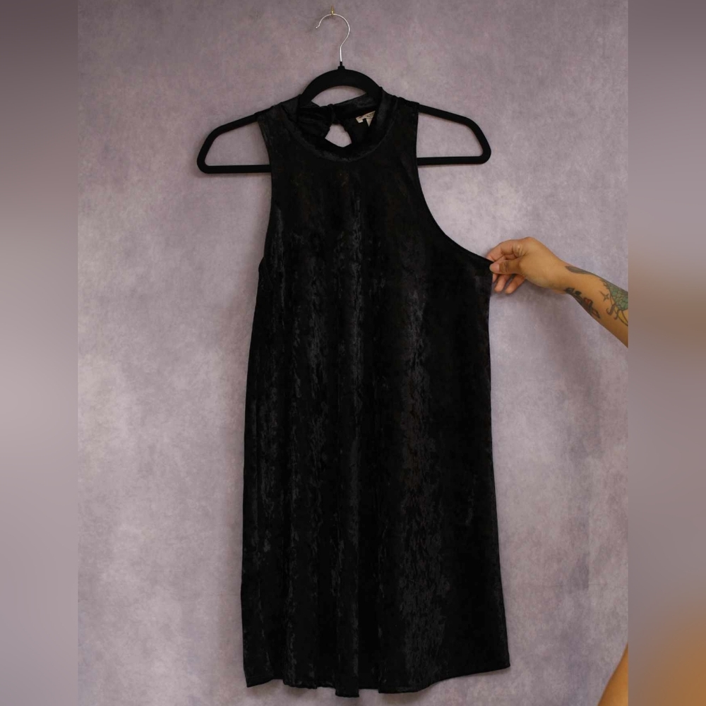 Womens wild daisy velvet black dress large